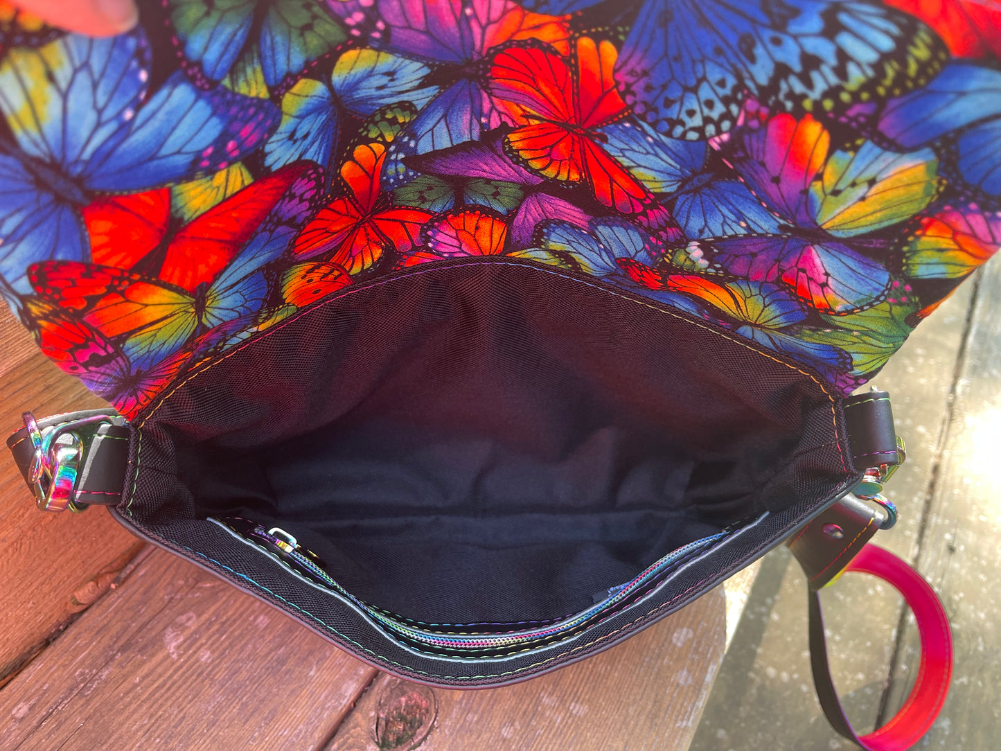 Rainbow Butterfly Fiona Foldover Purse