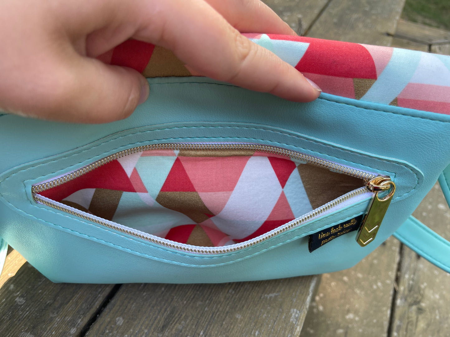Gold Geometric Fiona Foldover Purse