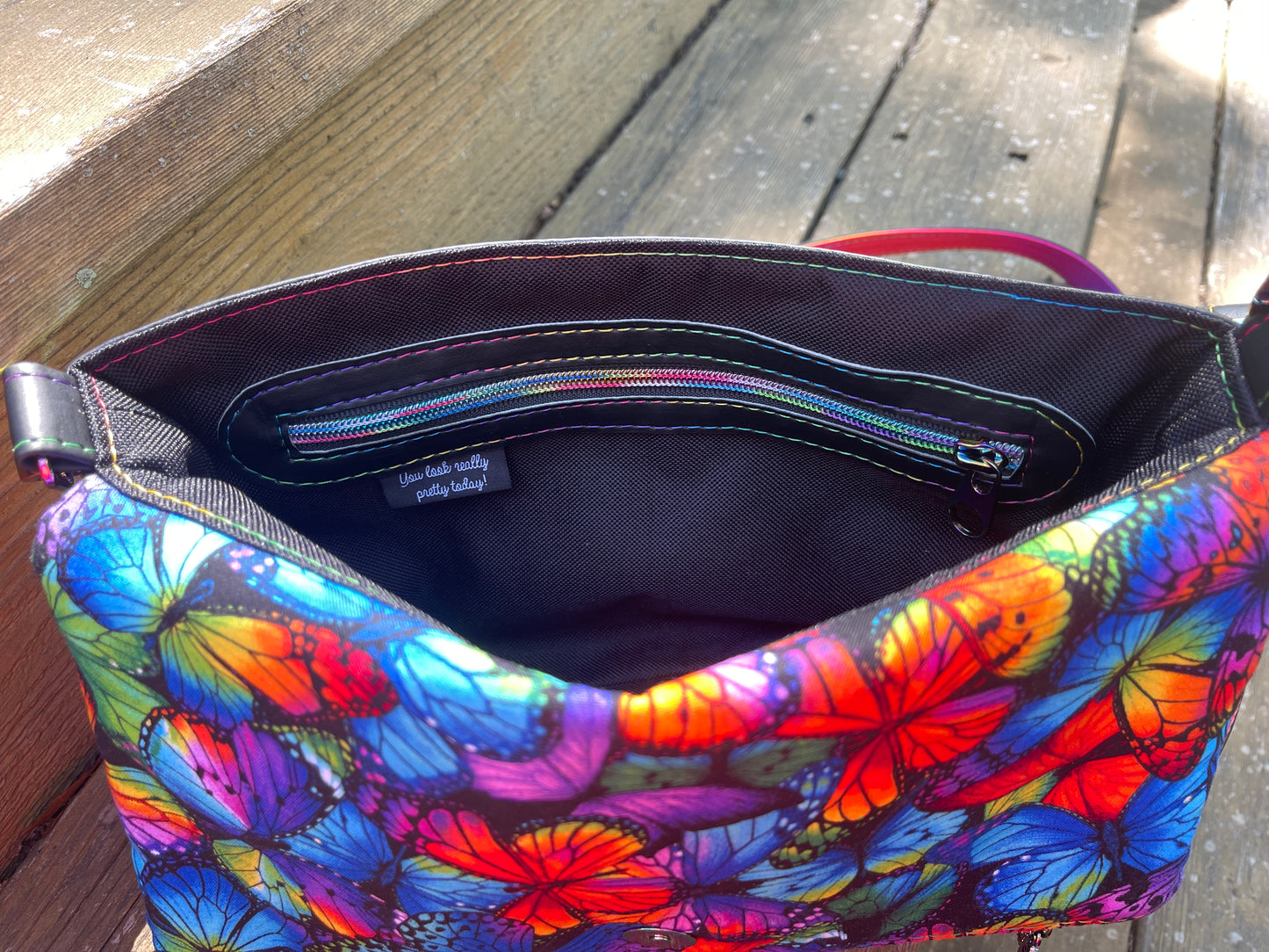 Rainbow Butterfly Fiona Foldover Purse