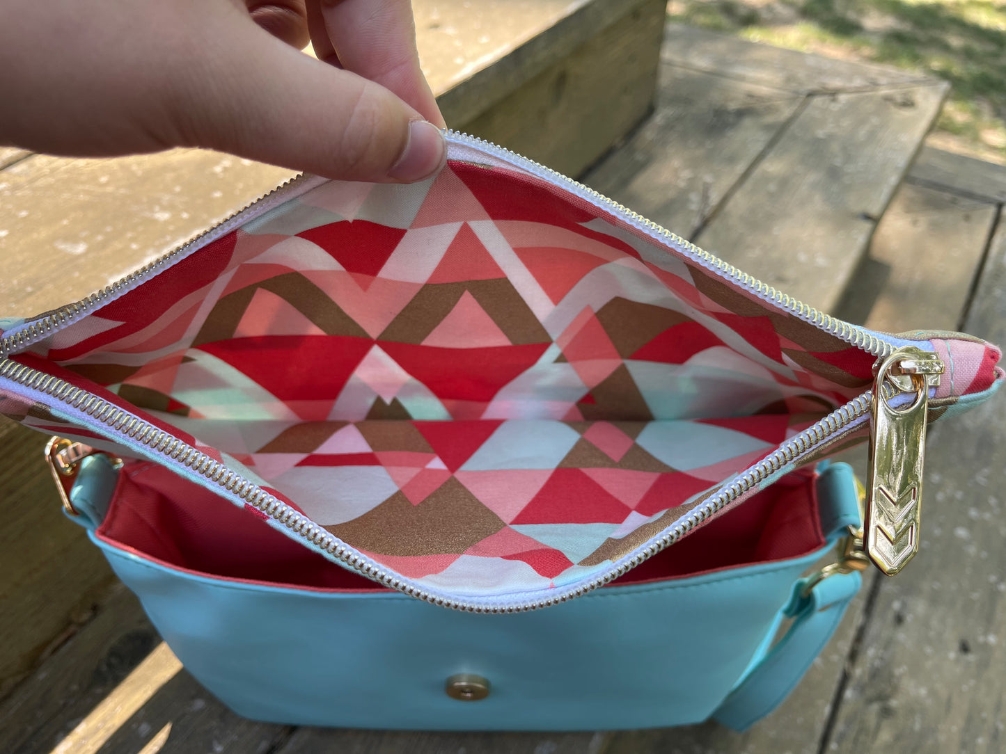 Gold Geometric Fiona Foldover Purse