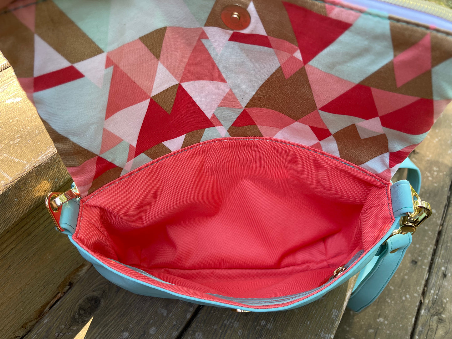Gold Geometric Fiona Foldover Purse