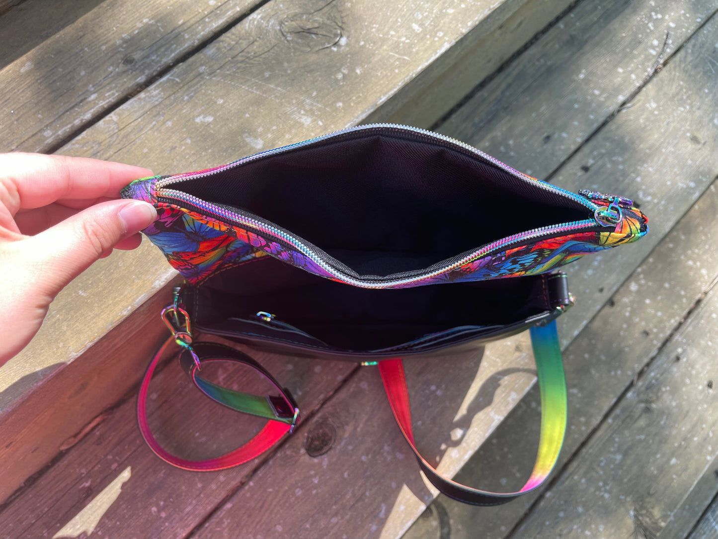 Rainbow Butterfly Fiona Foldover Purse