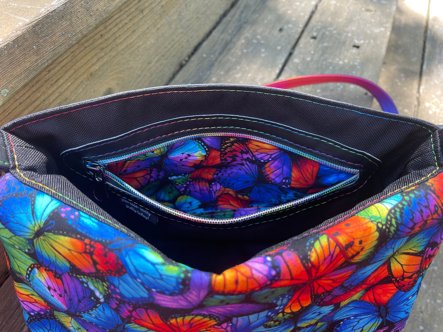 Rainbow Butterfly Fiona Foldover Purse
