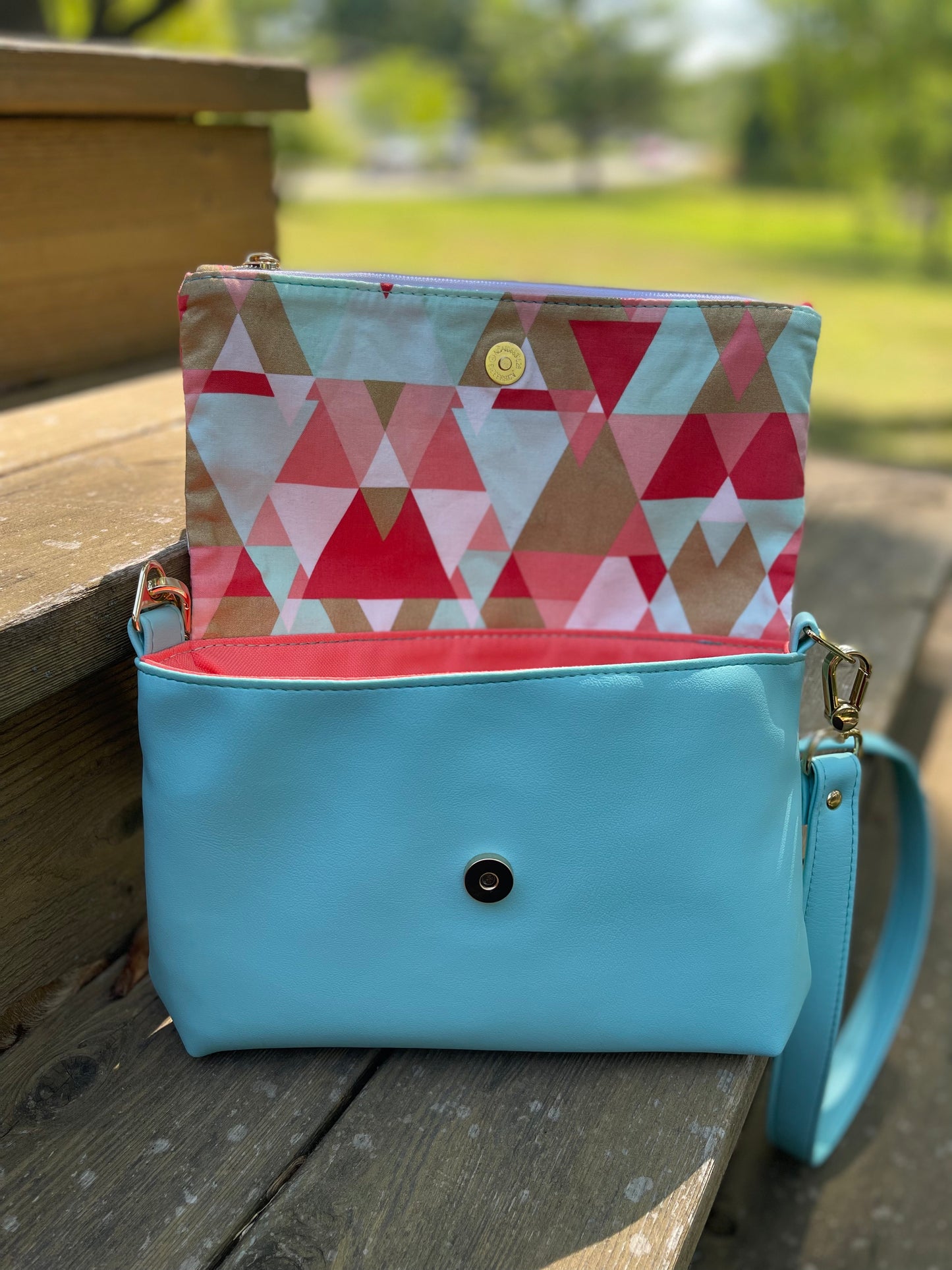 Gold Geometric Fiona Foldover Purse