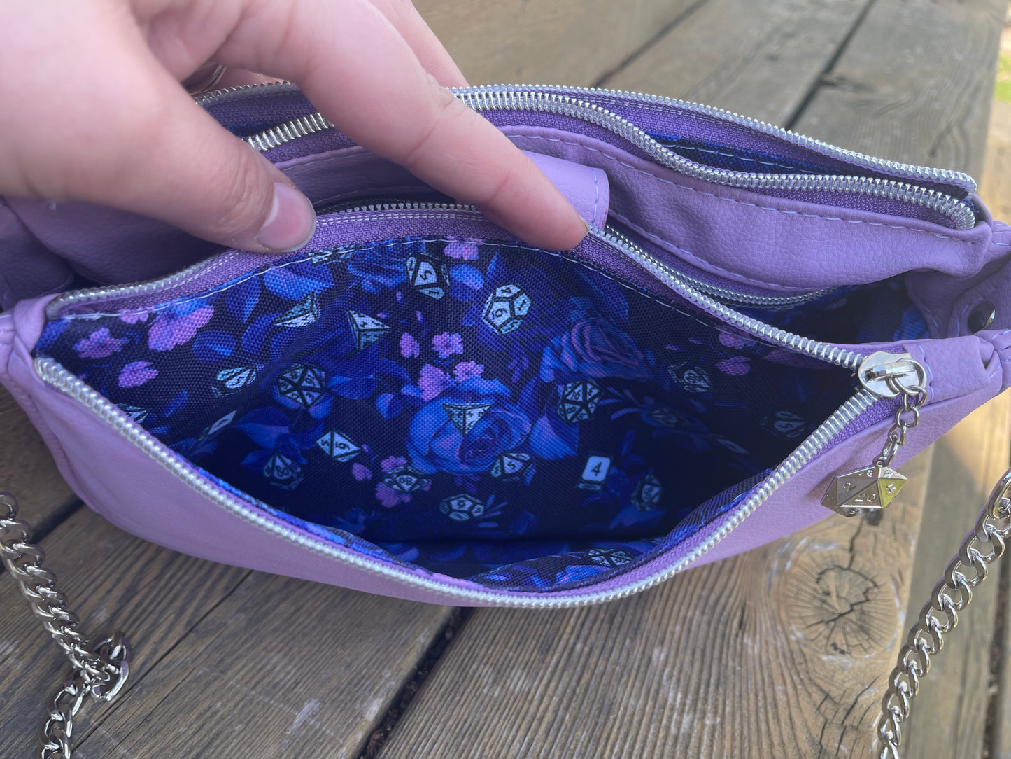 Purple Dice Aries Crossbody Bag