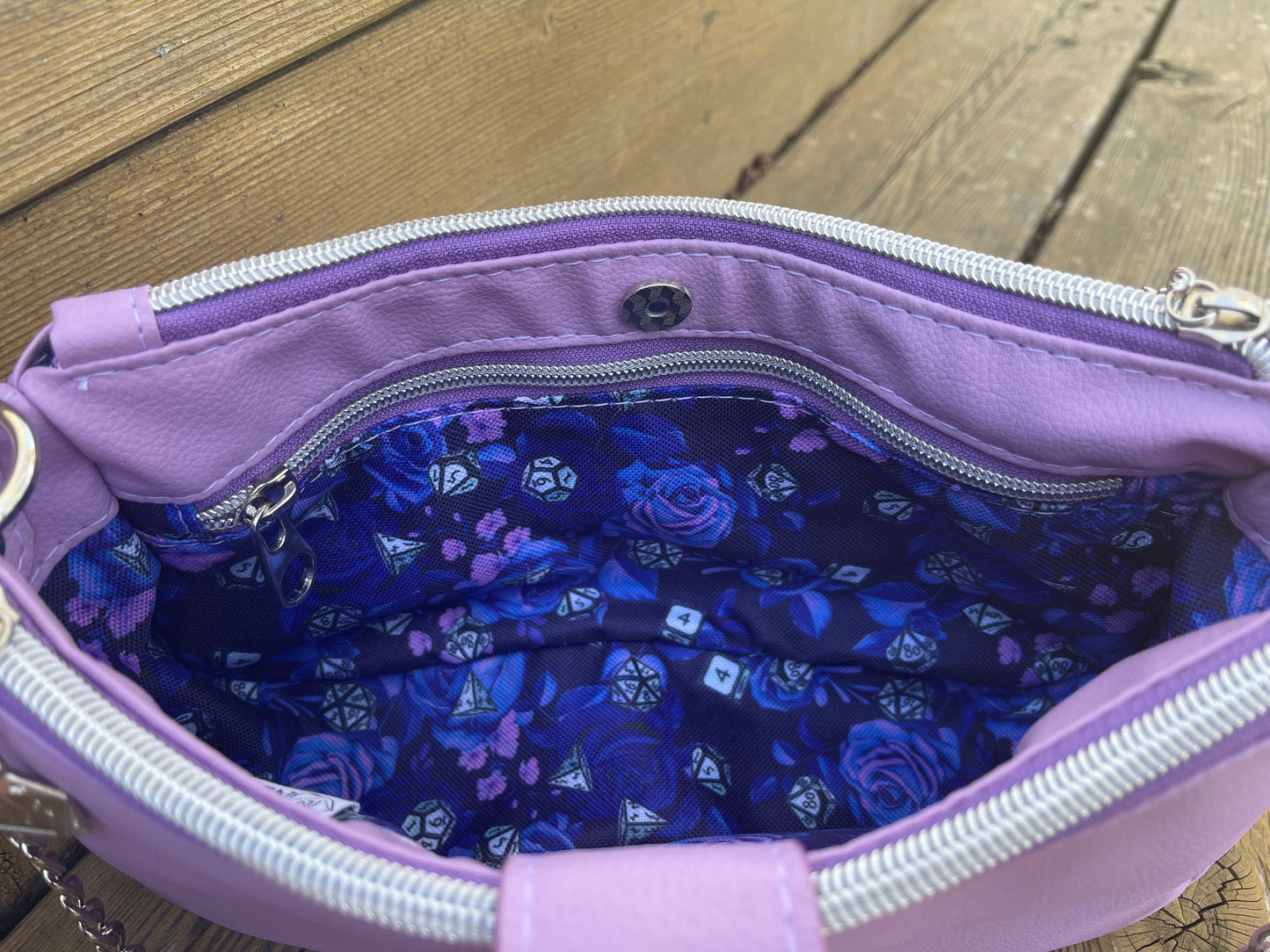 Purple Dice Aries Crossbody Bag