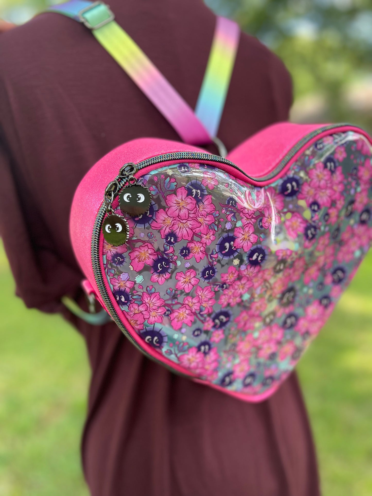 Soot Sprites Convertible Heart Bag — CLEAR