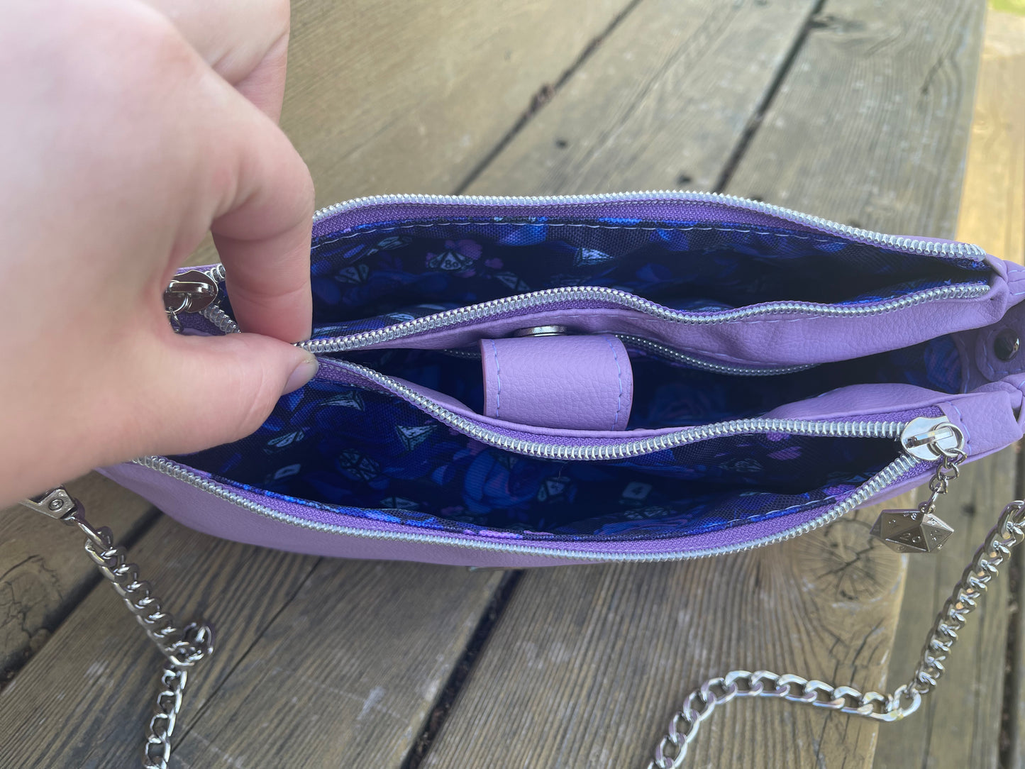 Purple Dice Aries Crossbody Bag